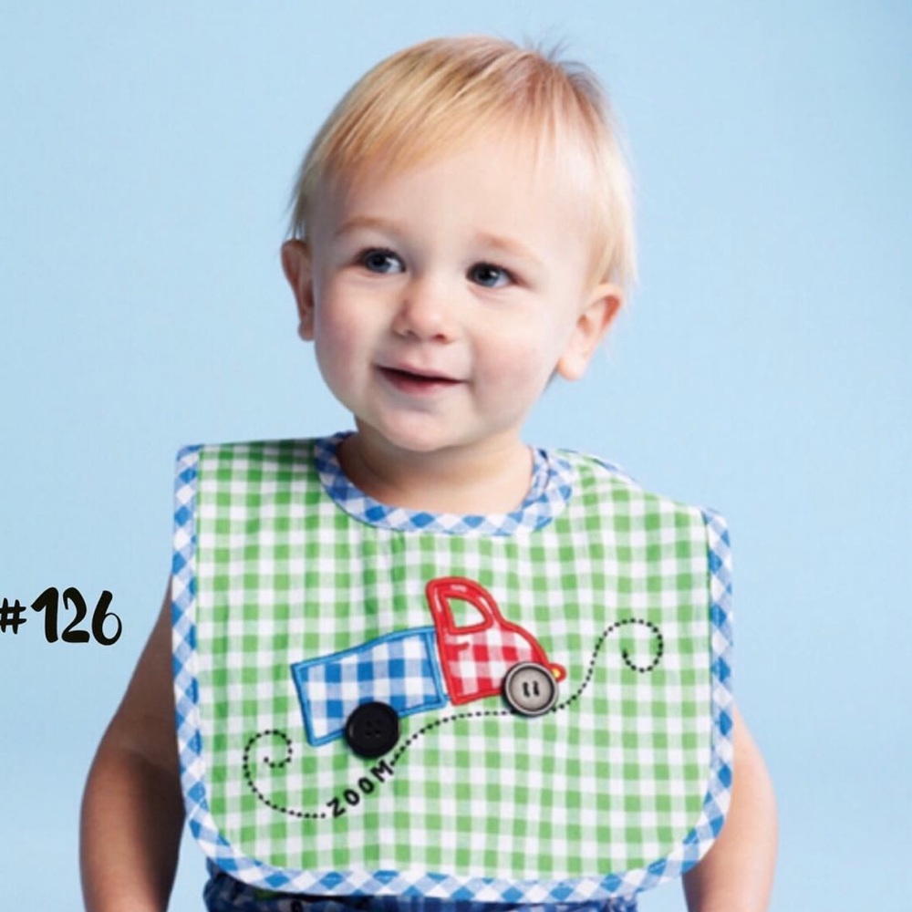 NEW Mud Pie All Boy Truck Bib OS